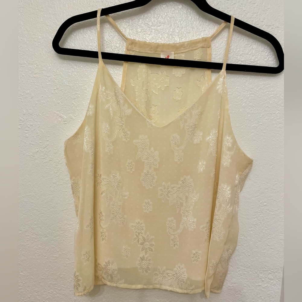 Yellow Floral Lace Blouse
